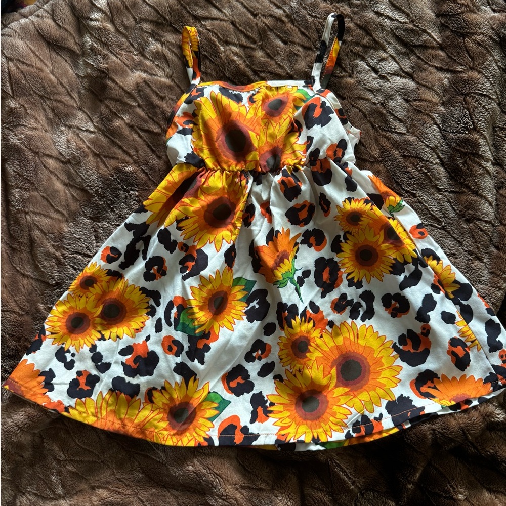 Sunflower and Leopard Print Sundress